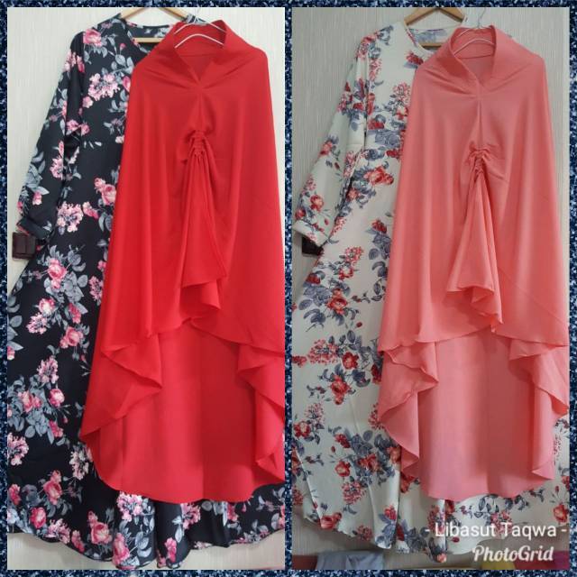 Gamis set maxsmara Motif bunga