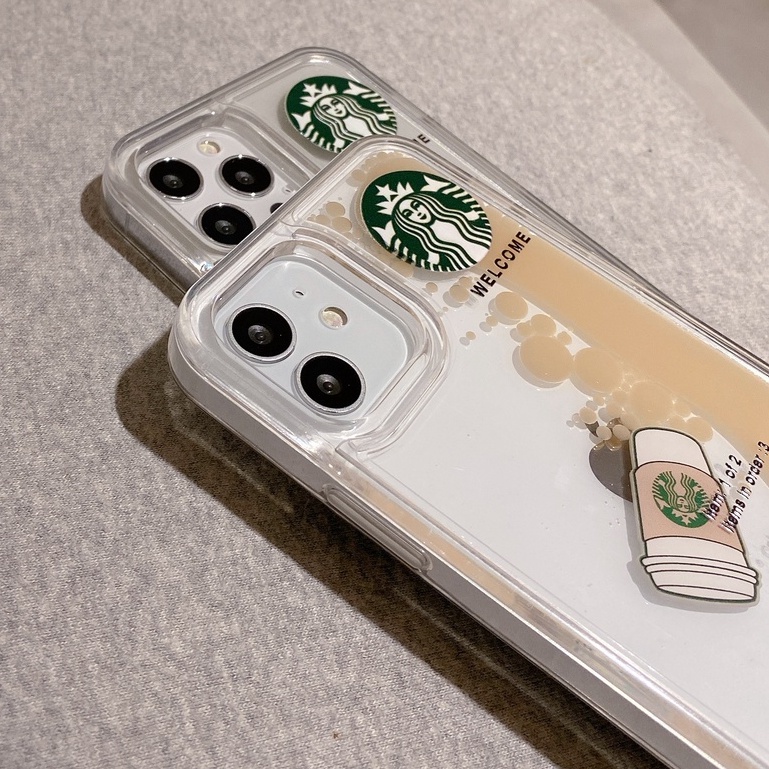 Creative Coffee Quicksand iPhone Case (Untuk Iphone 6 - iphone 13 Pro Max) Casing iPhone Populer