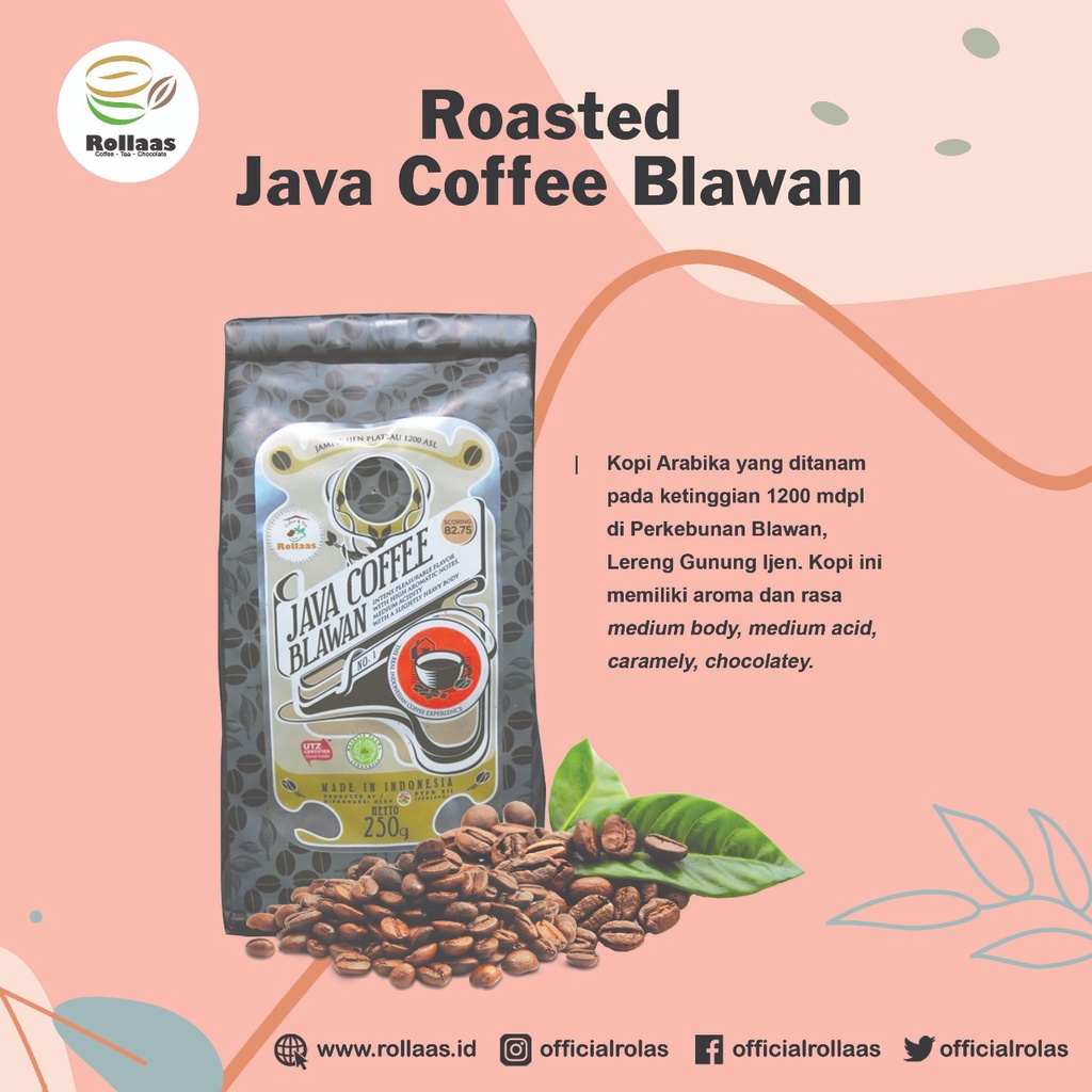 

Kopi Biji Arabika Blawan 250 gr - Rollaas Java Coffee Arabica