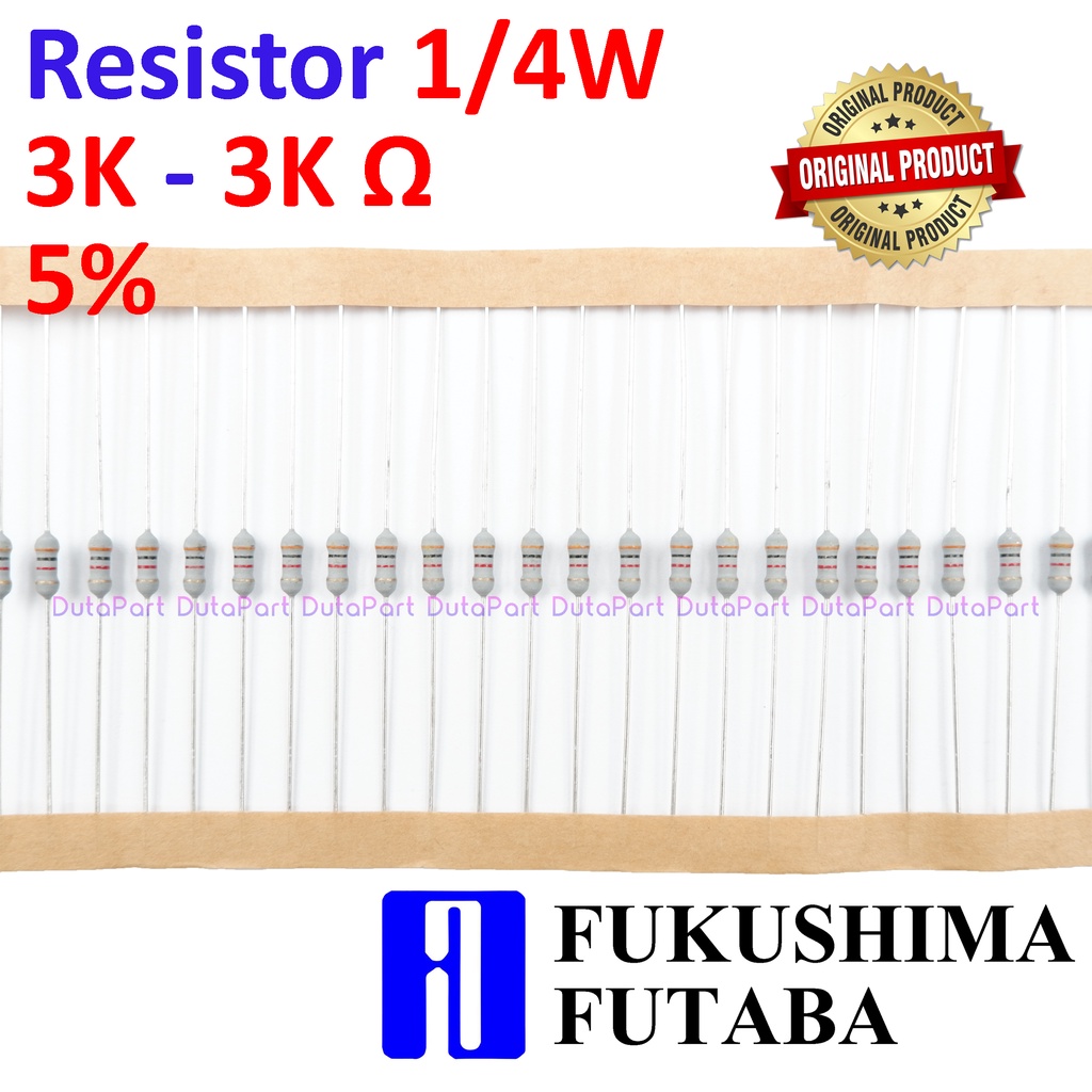 Resistor 3K Ohm 1/4 Watt 5% ORIGINAL FUTABA 1/4W 3K R HIGH QUALITY