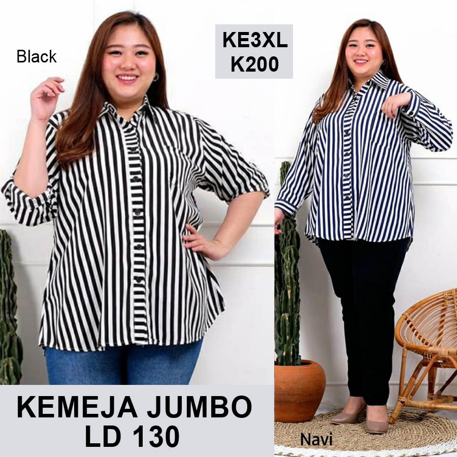 BIGCLO - (COD) LD 130cm Kemeja Wanita Jumbo Kode KE3XL Atasan Kemeja Bigsize