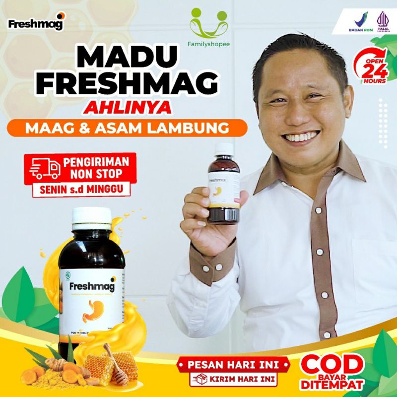 

Freshmag - Madu Mag Magh Solusi Atasi Masalah Asam Lambung Gerd Infeksi Lambung Mual Muntah Lancarkan Pencernaan Sirkulasi Darah