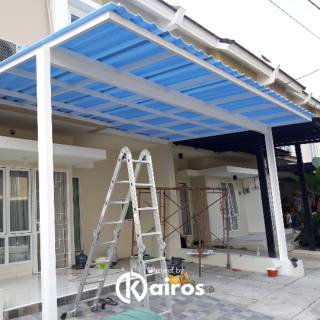 KANOPI BESI ATAP UPVC ALDERON  BLUE TRANSLUCENT  Shopee 