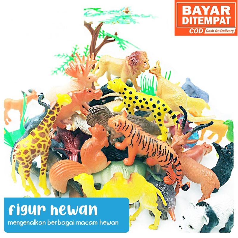 Animal Figur Mini Figur Binatang Replika Hewan Hewan Karet Hewan Ternak Hewan Laut Zoo