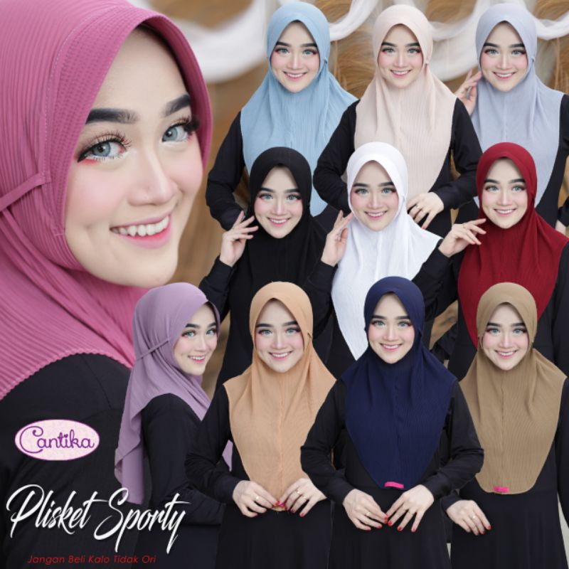 JILBAB BERGO INSTAN MARYAM PLISKET LIDI SPORTY PAD HIJAB ORI CANTIKA