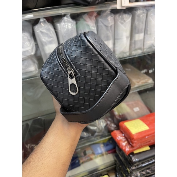 Clutch Kulit Pria Wanita Tas Tangan Pria Pouch BTG Motif Anyaman