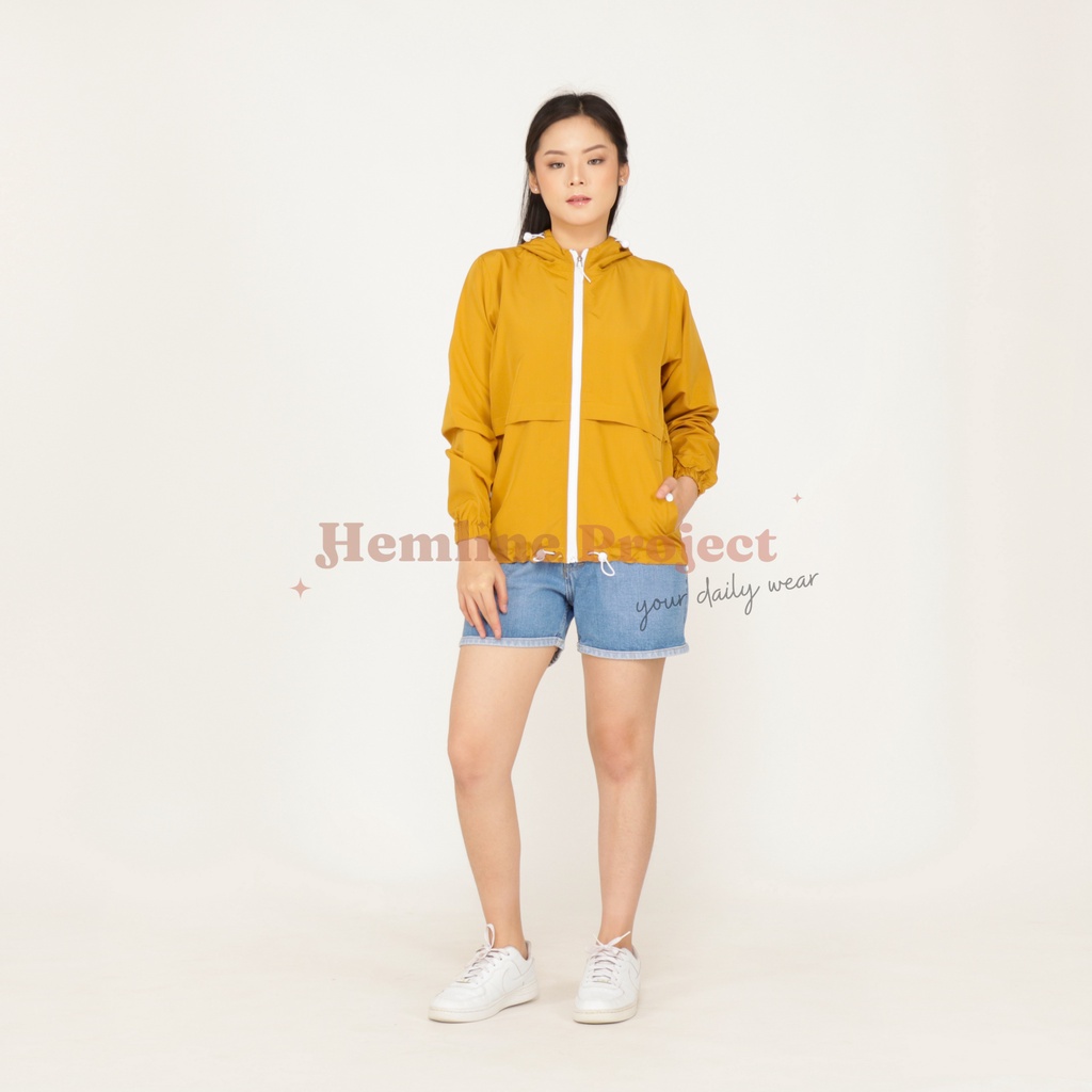 Elmyra Dust Yellow - Jaket Parasut Hoodie Wanita