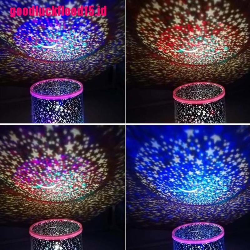 (LUCKID) 1pc Lampu Malam LED Proyektor Langit Berbintang / Bulan Warna-Warni Untuk Kamar Anak / Bayi