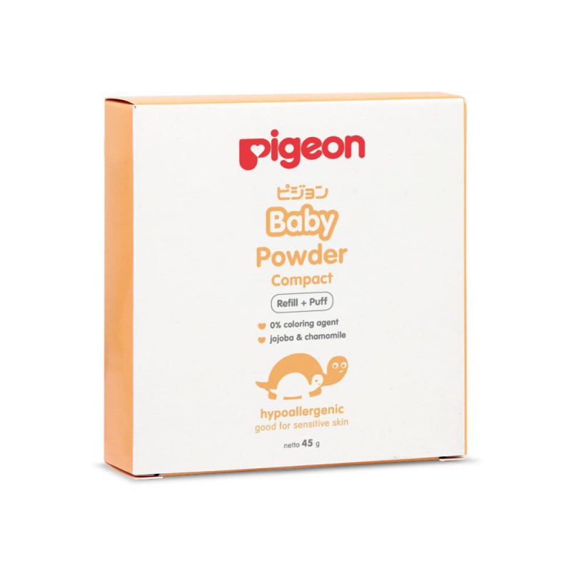 Pigeon Baby Powder Compact Bedak Bayi Refill + Puff - 45 gr