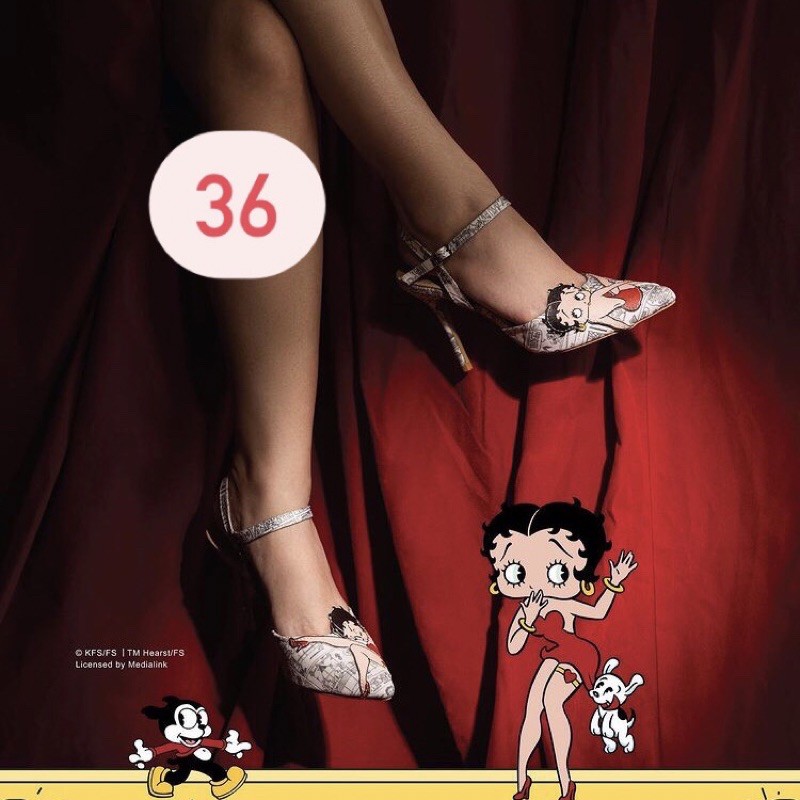 Ittaherl x Betty Boop vol.2 Broadway 90mm Heels Strap BW Size 36 love letter rona