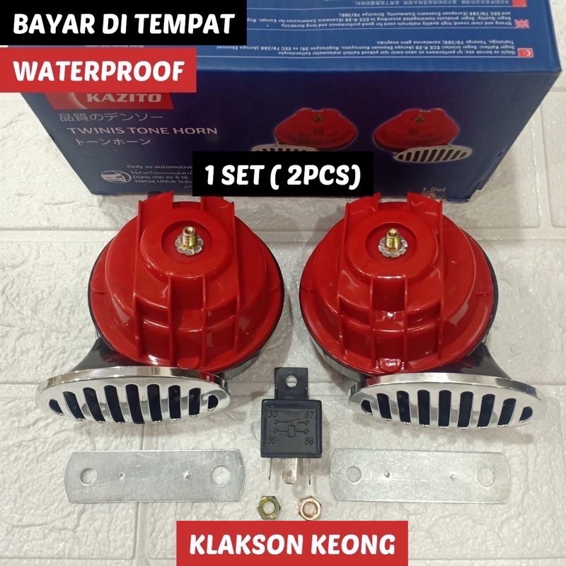 Klakson Keong Motor OKD KAZITO isi 2 PCS + Riley Universal Cocok Motor Dan Mobil Waterproof CUAN RACING