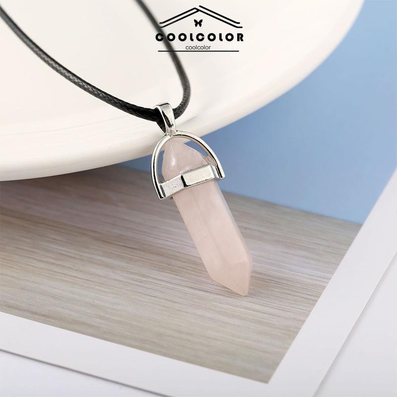 COD❤️Kalung Obsidian Liontin Bintang Berujung Enam Sweater Rantai Hantu Klavikula Rantai Pria dan Wanita Batu Alam Konstelasi Hip Hop Impor Fashion Korea