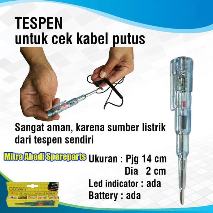 Obeng Min/Screwdriver Tespen/Test Pen MS-18 Voltage Tester AC/DC KOMPLIT