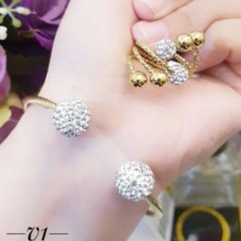 Titanium Set Gelang dan Cincin Wanita 5855