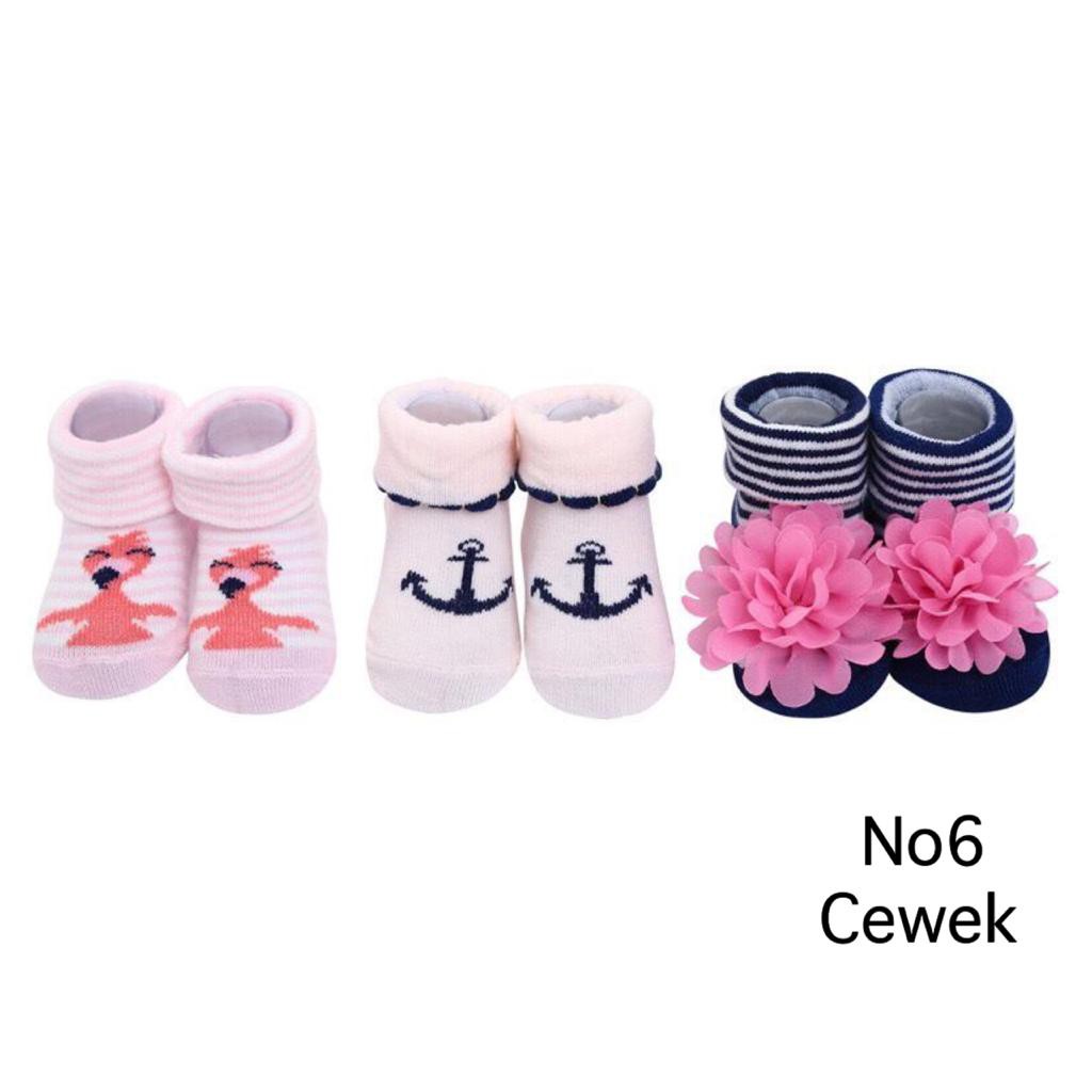 [JUALSEMUA18] 3 Pasang Kaos Kaki Gift Set Bayi / Baby Socks Gift Set 3 Pairs KK01