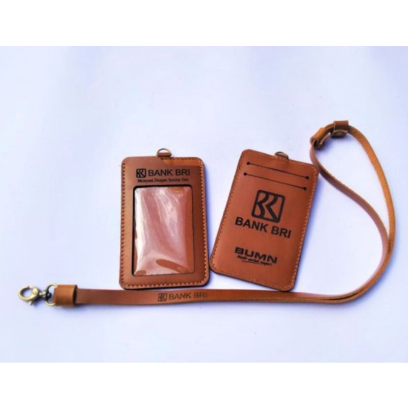 LANYARD ID CARD KULIT CUSTOM SATUAN