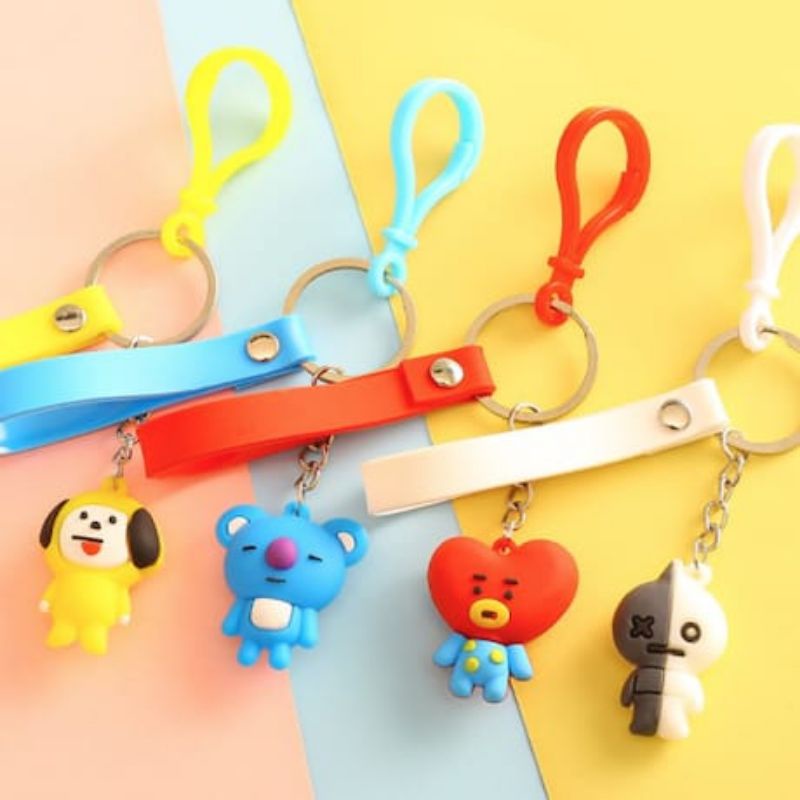 Gantungan Kunci BT21 KPOP Boneka Cute BTS Keychain Cartoon Aksesoris