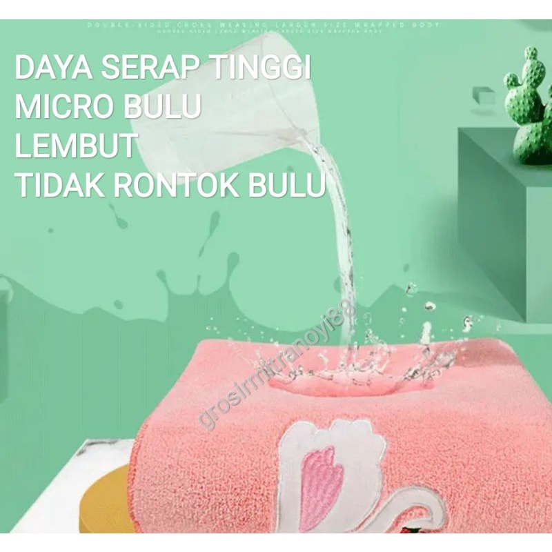 Handuk Bayi Mandi Microfiber Handuk Mandi Anak Handuk Mandi Dewasa Motif Fox Lembut Berdaya Serap Tinggi Dewasa Unisex Handuk couple Murah 50x100 60x120 70x140cm