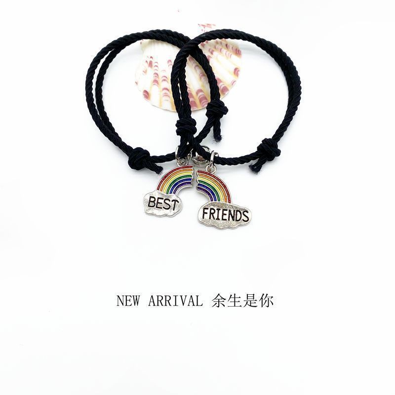 1 Set Gelang BEST FRIEND Tali Magnet Couple Pasangan Hip Hop Korea Fashion Lock Kunci