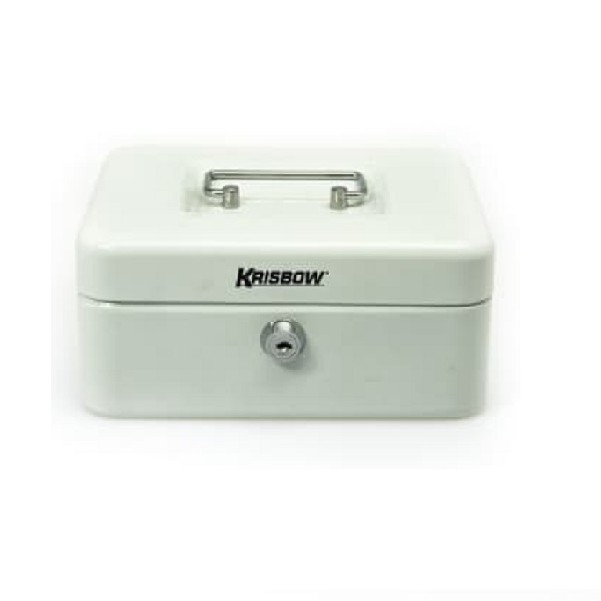 ACE Krisbow Cash Box Safe Box Kotak Uang Deposit Box 20 Cm - Putih