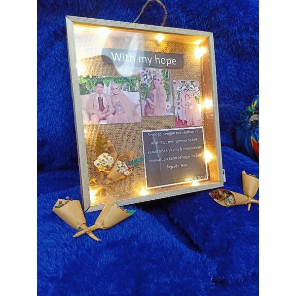 bunga dalam bingkai Kado Pernikahan Kado ultah rustik + kado ucapan + gift box