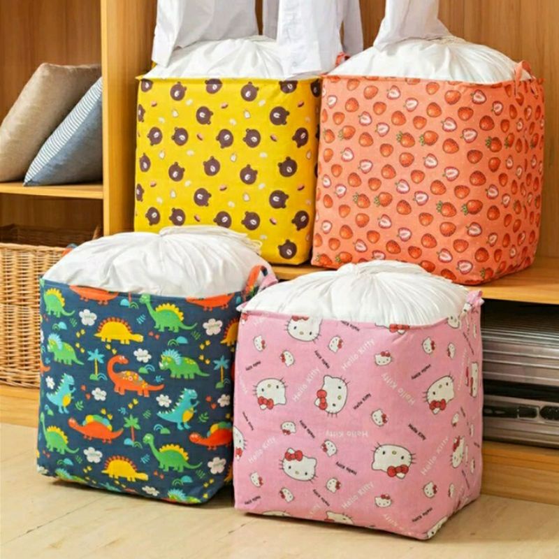 Storage bag jumbo besar 100 liter keranjang tempat baju kotor tempat pakaian mainan rak serbaguna