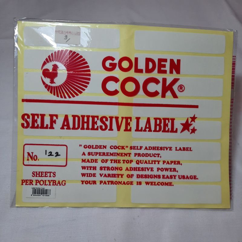 

Label stiker golden cock no.122