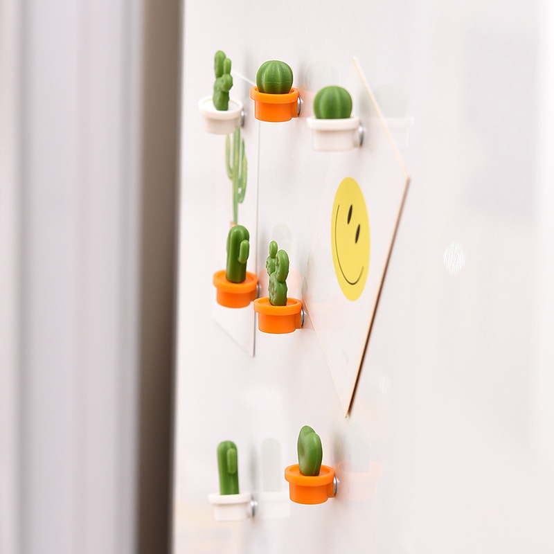 6Pcs/Set Creative 3D Cute Cactus Fridge Magnets