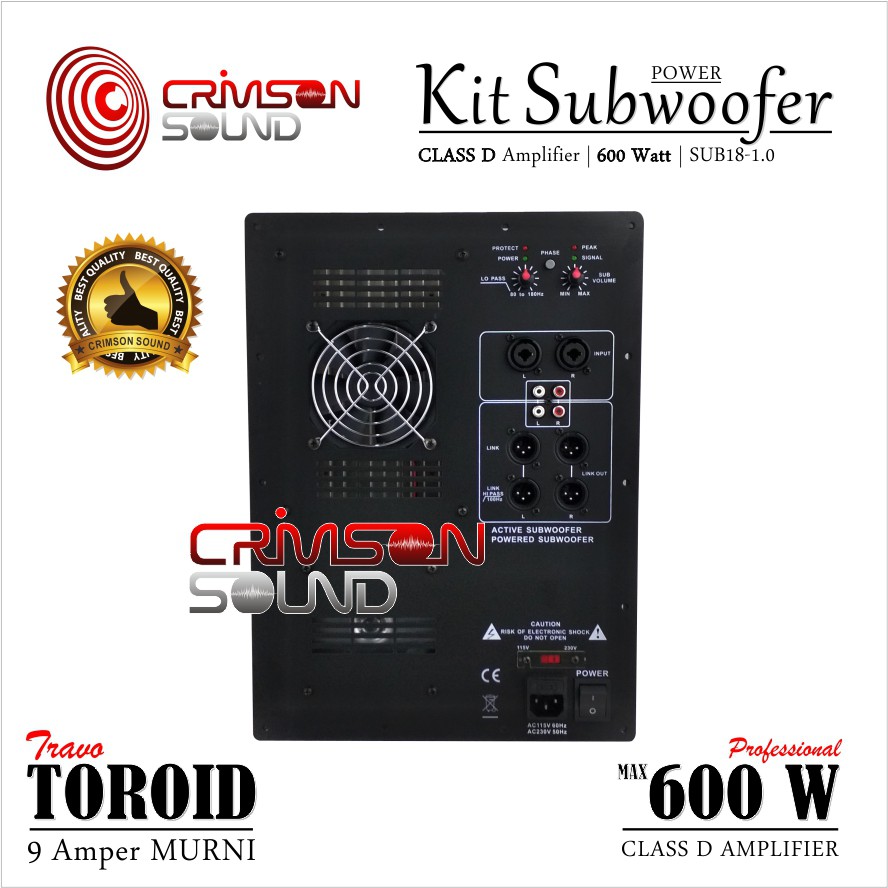 POWER KIT SUBWOOFER Aktif 600 Watt CLASS D Sub18-1.0