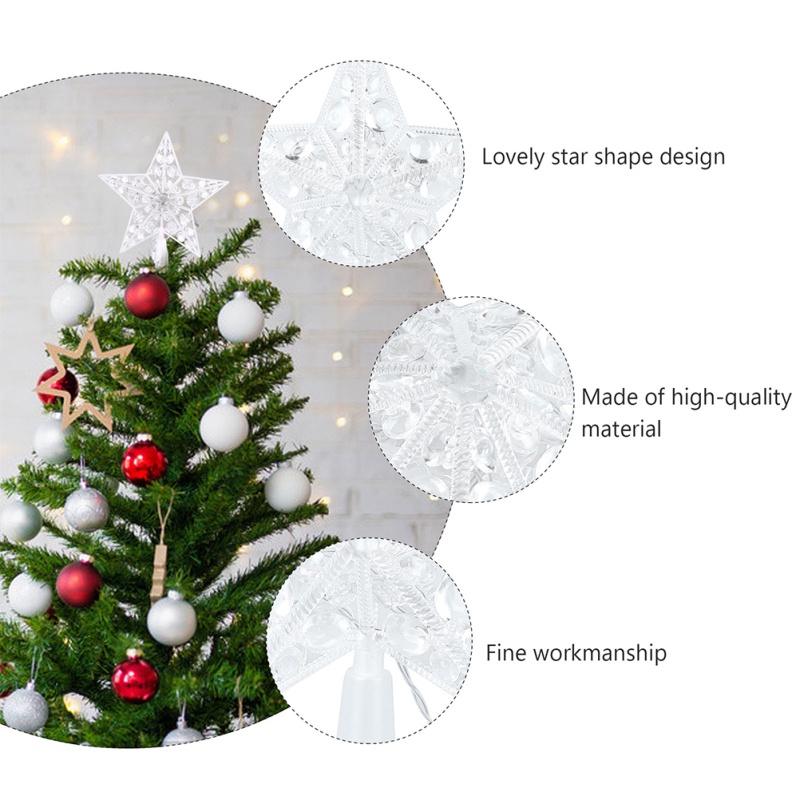 topper bintang Hiasan Top Bintang Lampu Led Besar Warm White Hiasan Top Bintang Pucuk Pohon Natal De