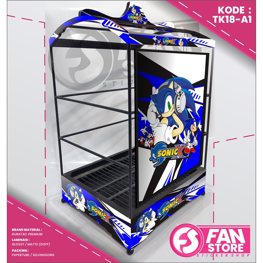 DECAL SANGKAR KENARI KOTAK  - STIKER DECAL KANDANG BURUNG KENARI KOTAK BIRU - TK18