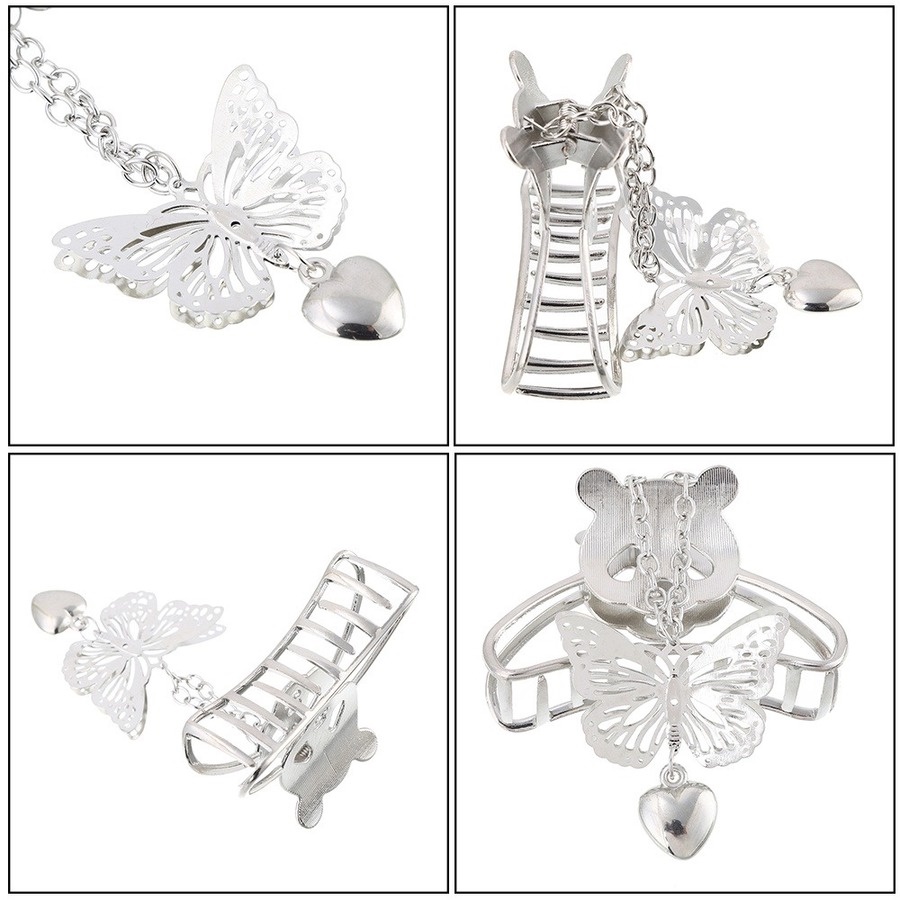 Jepit Rambut Bentuk Butterfly Love Bahan Alloy Metal Gaya Korea Untuk Wanita