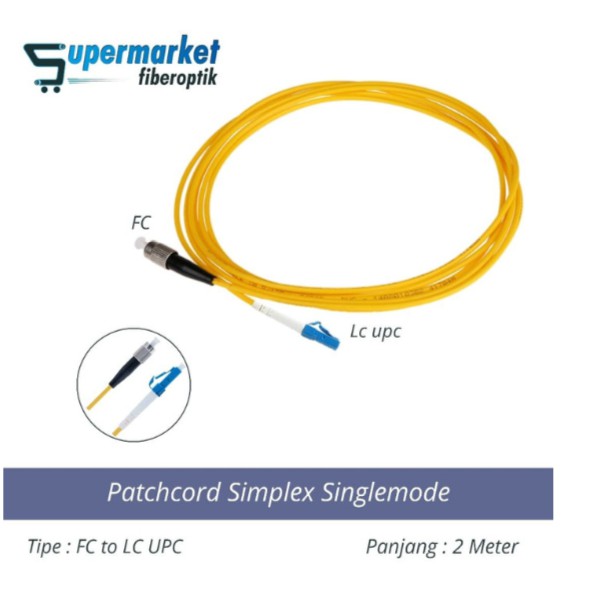 Patchcord Fiber Optik Simplex SM FC to LC UPC Panjang 2 Meter