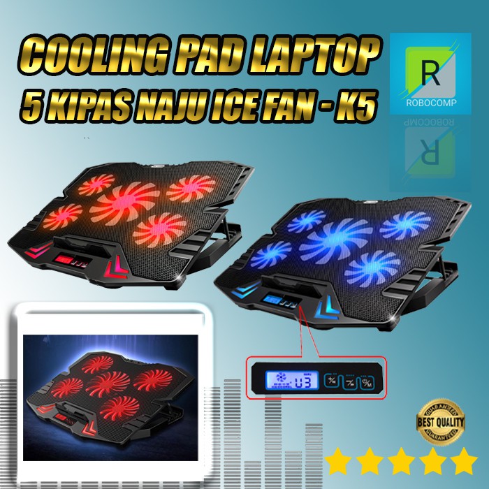 Cooling Pad Laptop 5 Kipas TAFFWARE ICE FAN - K5