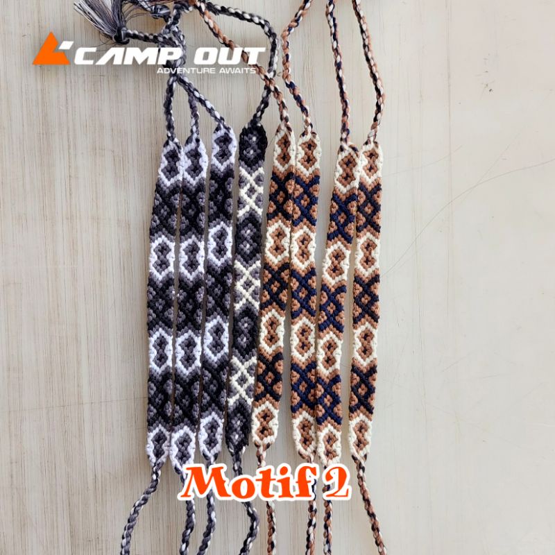 Gelang Rajut Khas Lombok Etnik - Gelang Rajutan Anyaman Benang Handmade - Gelang Friendship Bracelet - Gelang Gunung Pendaki