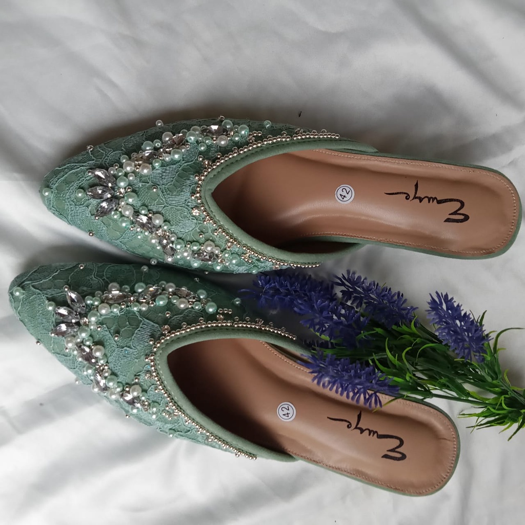JI_SOO | Eksklusif sepatu wanita wedding lamaran kondangan shoes hak tahu  pengantin-mint