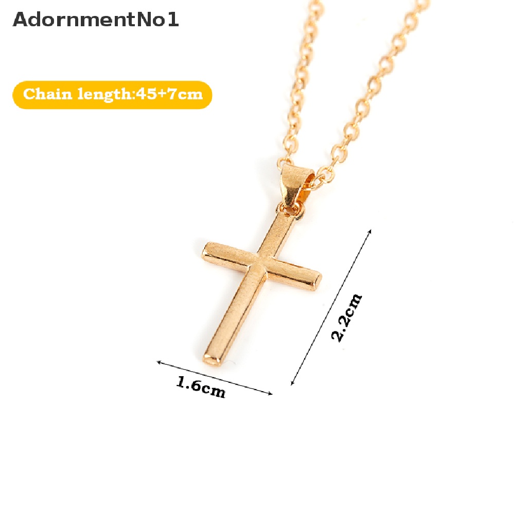 (AdornmentNo1) Kalung Rantai Panjang Dengan Liontin Salib Yesus Warna Emas / Silver Untuk Wanita