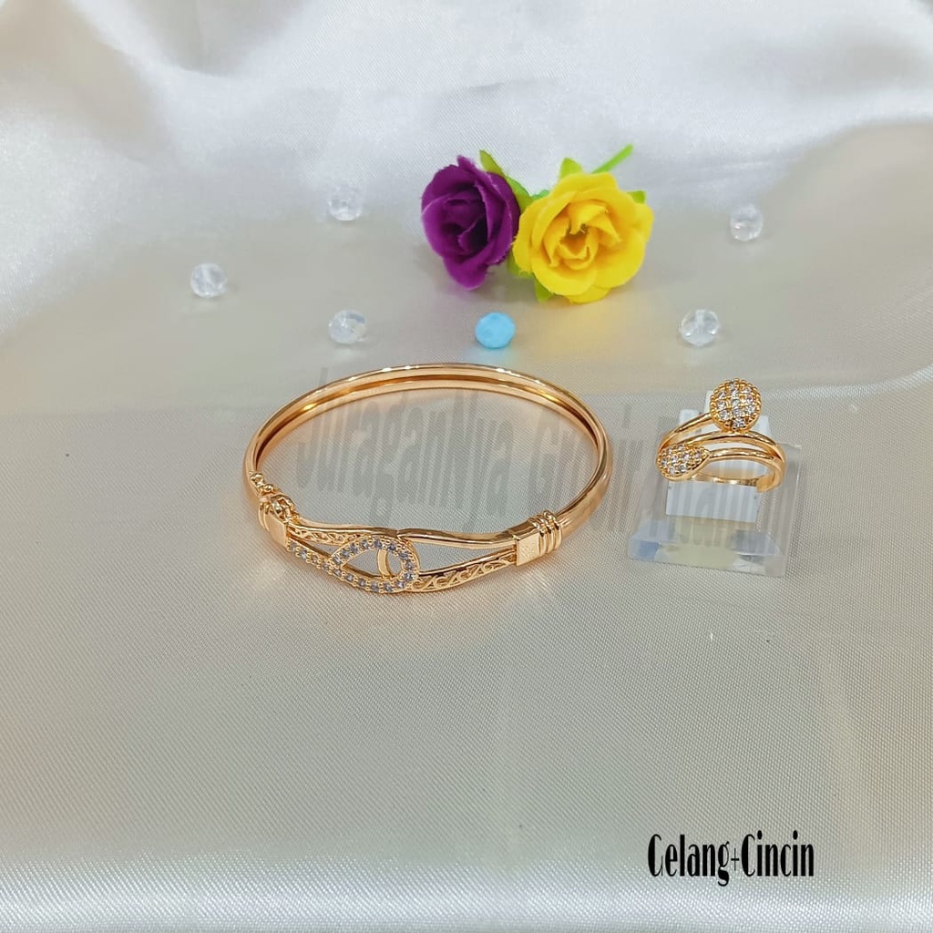 SET DEWASA OVAL LISE KAIT ZIRCON perhiasan fashion Korea anti karat&amp;anti luntur