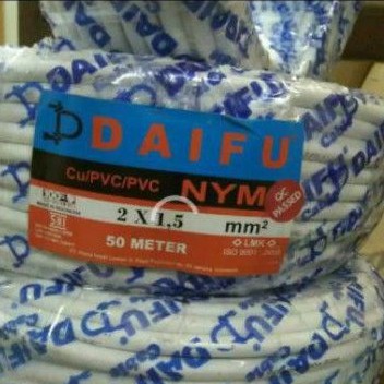 KABEL LISTRIK NYM 2 X 1,5mm  50 METER DAIFU / DAIFU KABEL NYM 2 X 1,5 50 Meter