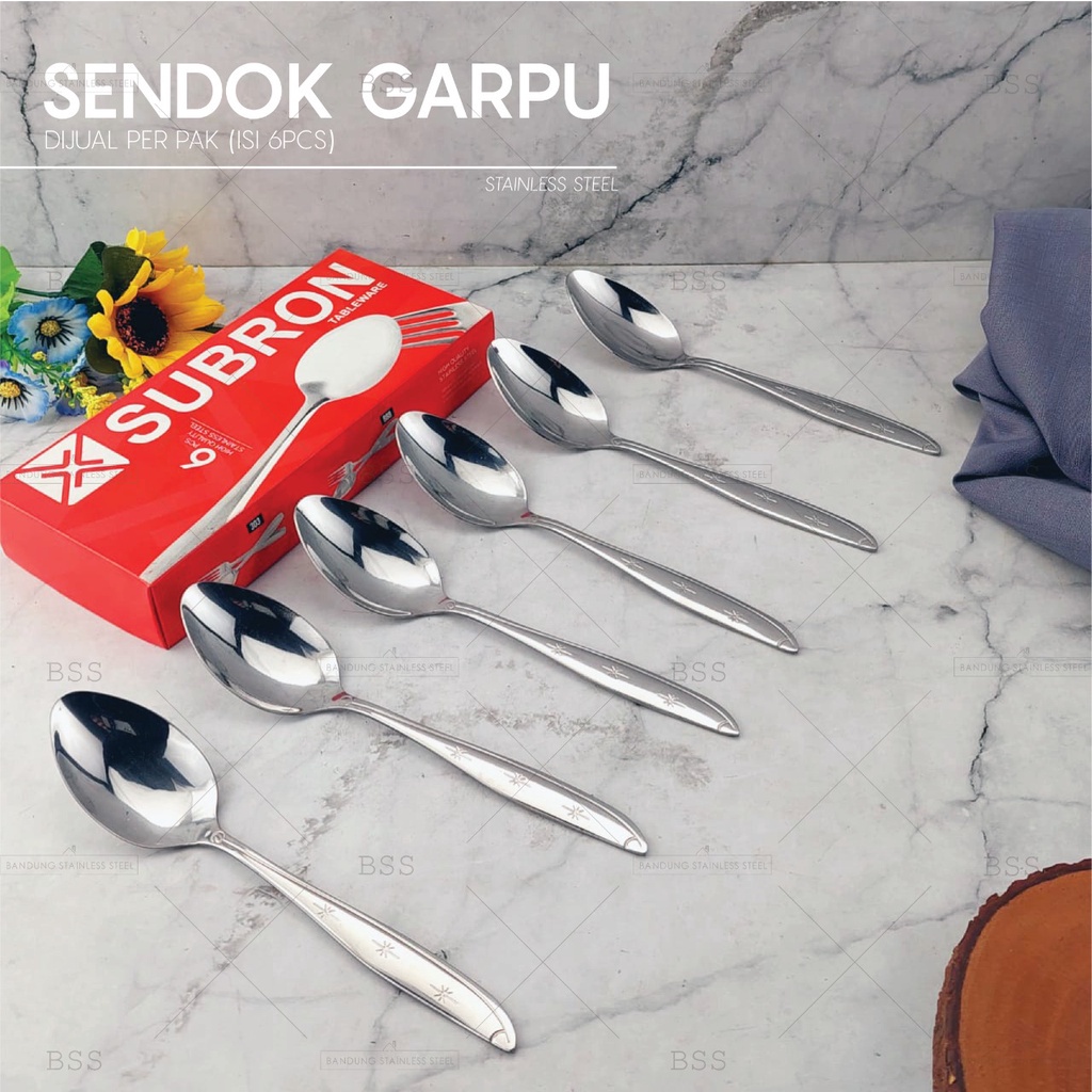 Sendok Garpu Makan 35 Gram 1 Box 6 pcs Stainless Steel Tebal Alat Makan Dapur