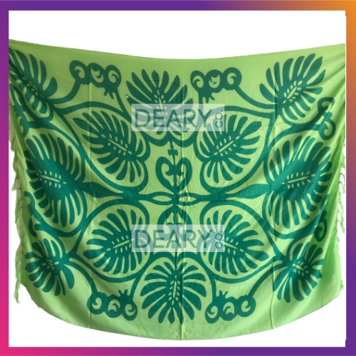 Kain Pantai Bali Motif Daun dan Pantai Bahan Rayon Bali Adem | Deary Co Bali