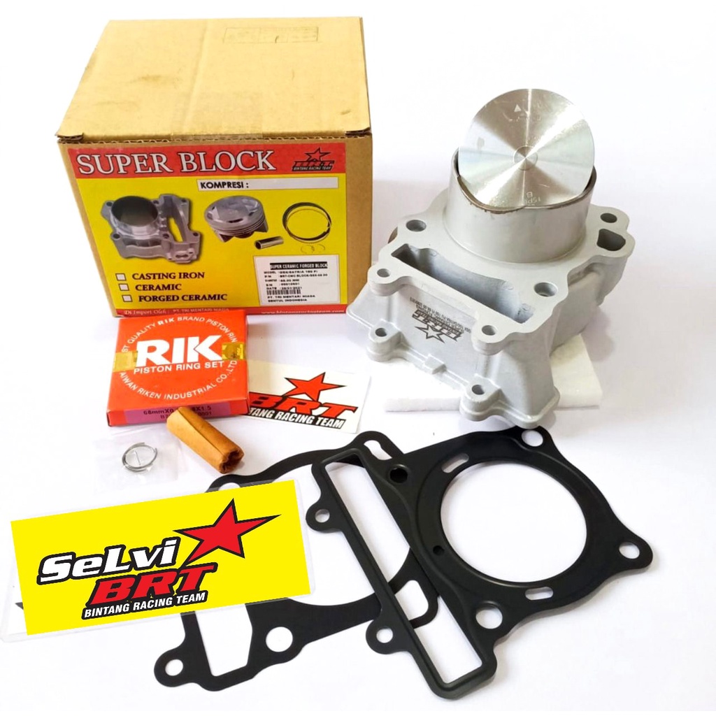 BLOK CERAMIC BRT + FORGED PISTON SATRIA FU KARBU 66mm BOREUP 167CC KERAMIK KARBURATOR