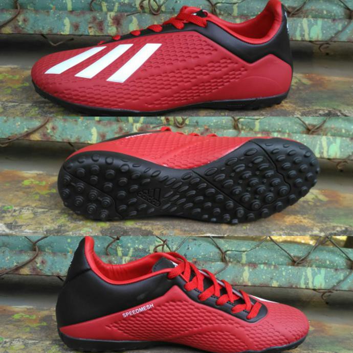 Hot Sale! Sepatu Futsal Adidas X 18 Turf Merah-Hitam List Putih Grade Ori .