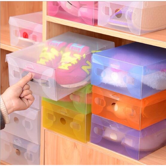 Boks Sepatu Transparan Plastik / Shoes Box Organizer Tumpuk