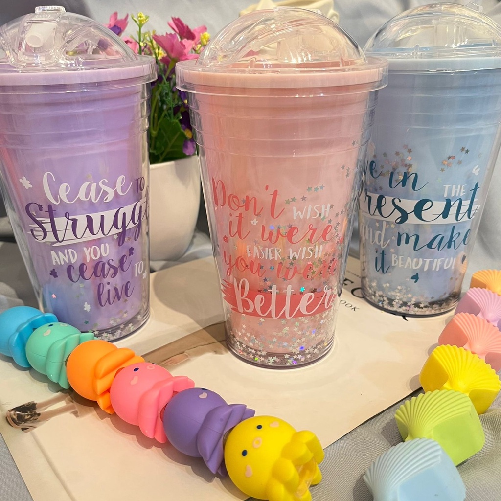 TUMBLER MINUM ESTETIK ADA TULISAN MOTIVASI READY 3 WARNA UKURAN 500 ML UNIK LIMITED EDITION HARGA TERJANGKAU BOTOL MINUM LUCU BISA GROSIR DAN COD TERMURAH