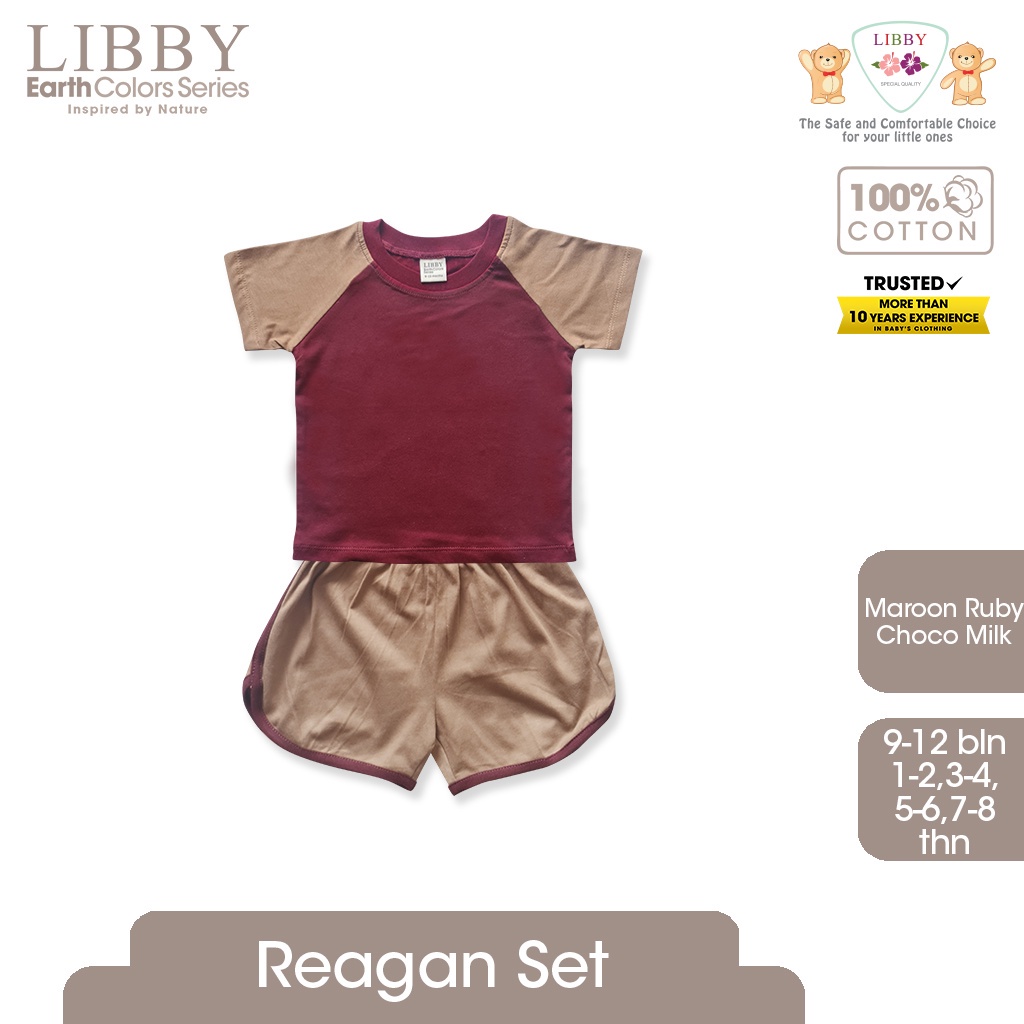 Libby Baby Earth Colors Reagan Set Setelan Pendek Celana Pendek Baju Set Anak Unisex