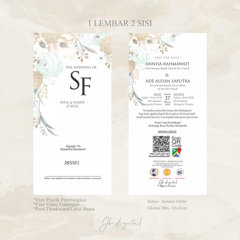 Undangan Custom Gopek JBSS01