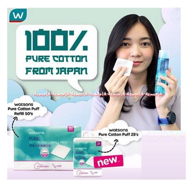 Watsons Pure Cotton Puffs Kapan Katun 25pcs Dengan Box