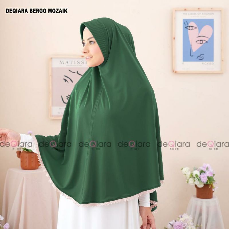 Jilbab hijab syari khimar polos jersey bergo mozaik original deqiara