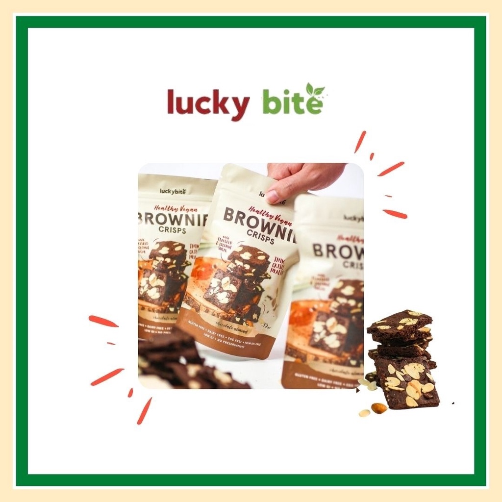 

Healty Vegan Cemilan Snack Makanan Ringan Sehat Hamil Diet Pelancar Asi Booster MPASI Anak Brownie Crisps Cookies Choco Almond Luckybite Muesli Sereal Sehat, Sarapan Praktis, Murah, Bergizi, High Quality